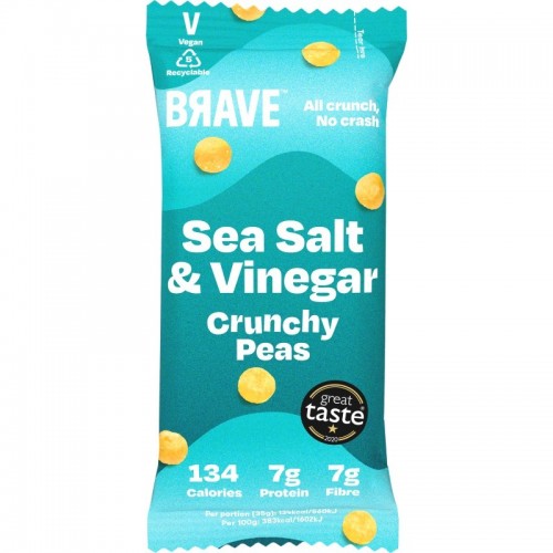 Brave Superfood Roasted Peas - Sea Salt and Vinegar (12x35g)