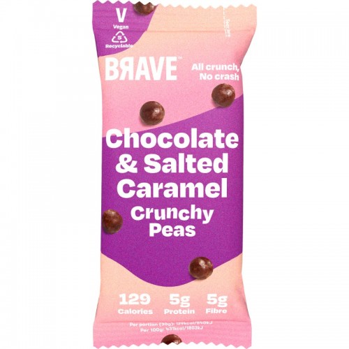 Brave Superfood Roasted Peas - Chocolate & Salted Caramel (12x30g)