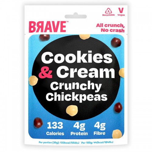 Brave Superfood Roasted Chickpeas - Cookies & Cream (12x30g)