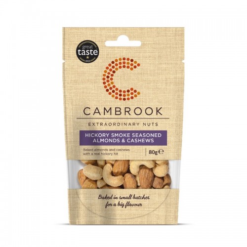 Cambrook Impulse Seasoned Almonds & Cashews - Hickory Smoke (9x80g)