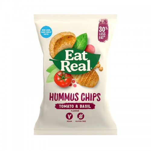 Eat Real Sharing Hummus Chips - Tomato & Basil (10x135g)