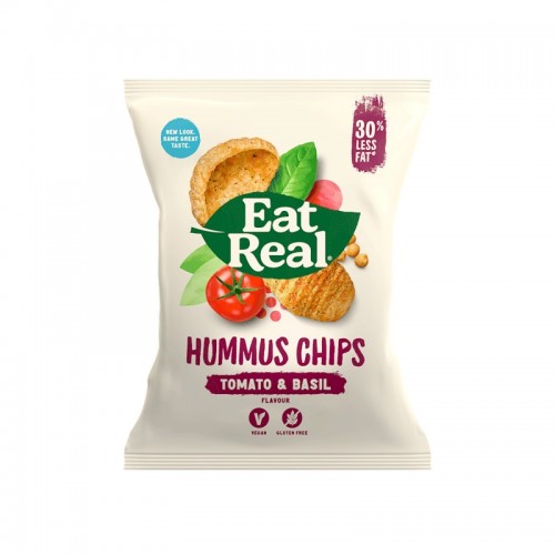 Eat Real Impulse Hummus Chips - Tomato & Basil (24x25g)