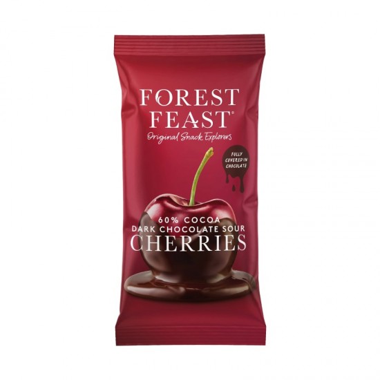 Forest Feast Sour Cherries - Belgian Dark Chocolate (12x40g) PRICE CHANGE PENDING 01.09.23