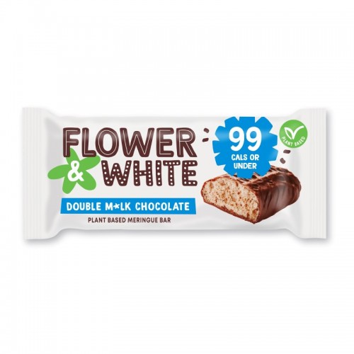 Flower & White Meringue Bar - Vegan Double Milk Chocolate (12x20g)