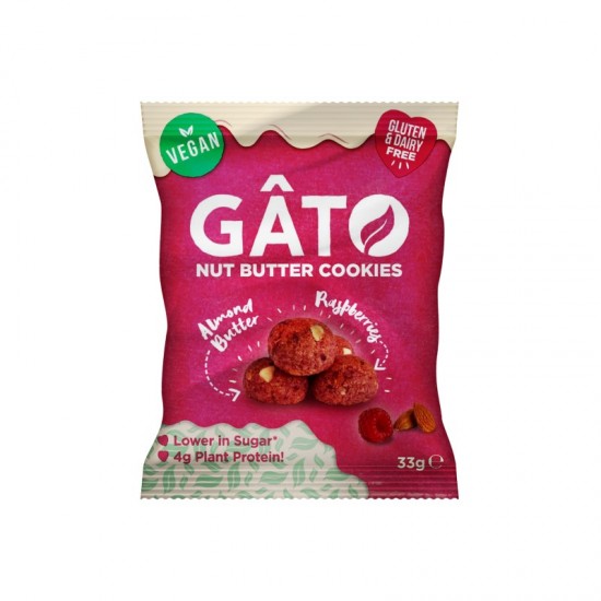 Gato Cookies - Almond Butter & Raspberry (10x33g)