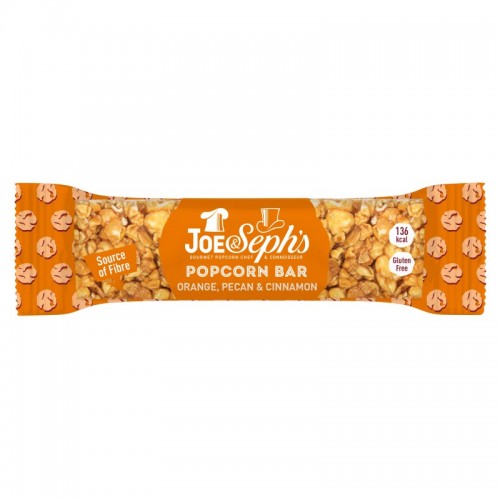Joe & Seph's Popcorn Bar - Orange, Pecan & Cinnamon (12x27g)