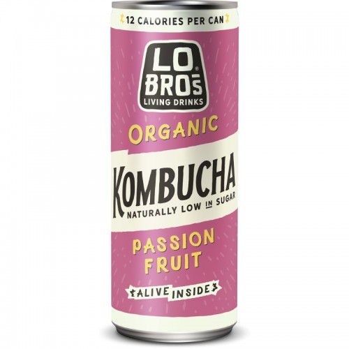Lo Bros Kombucha - Low Sugar Passion Fruit (12x250ml)