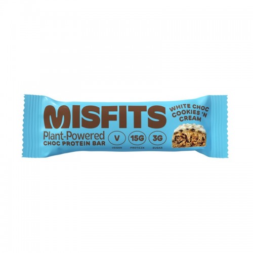 Misfits Vegan Protein Bar - White Chocolate Cookies & Cream (12x45g)