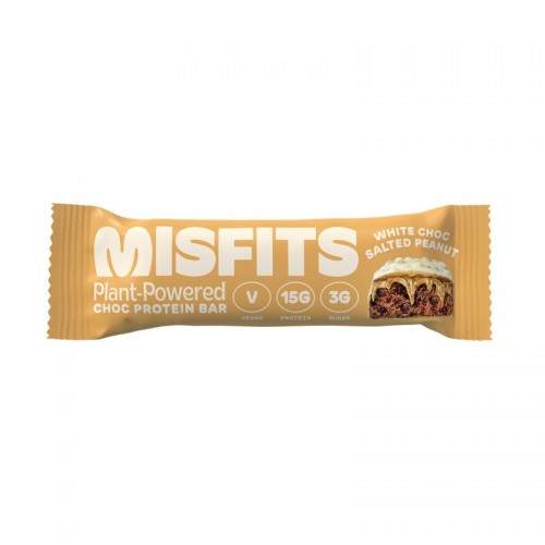 Misfits Vegan Protein Bar - White Chocolate Salted Peanut (12x45g)