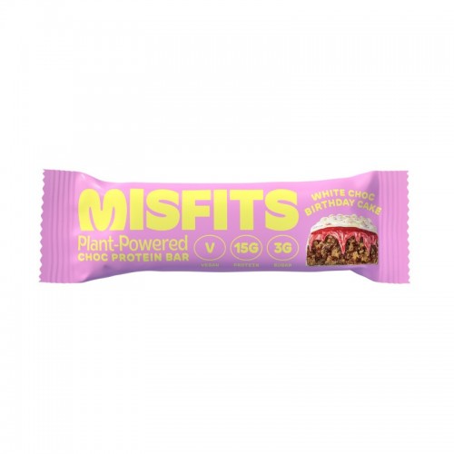 Misfits Vegan Protein Bar - White Chocolate Birthday Cake (12x45g)
