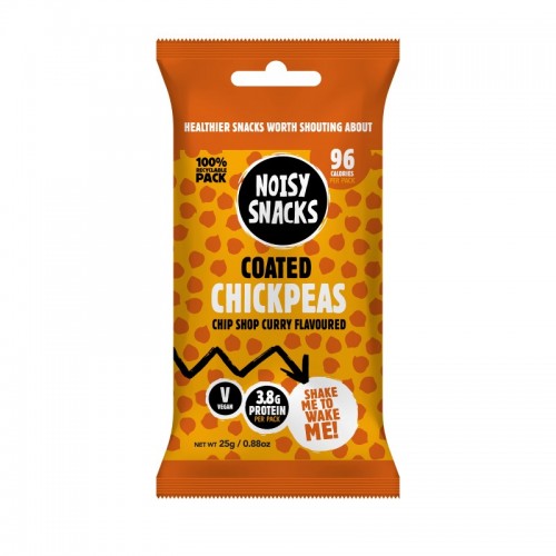 Noisy Snacks Coated Chickpeas - Chip Shop Curry (10x25g)