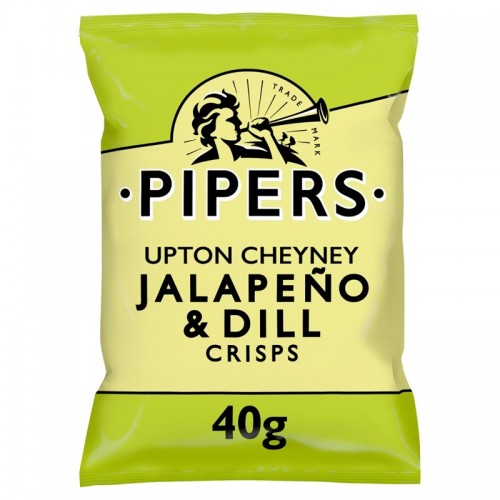 Pipers Potato Crisps - Jalapeno & Dill (24x40g)