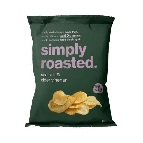 Simply Roasted Low Fat Crisps - Sea Salt & Cider Vinegar (24x21.5g)