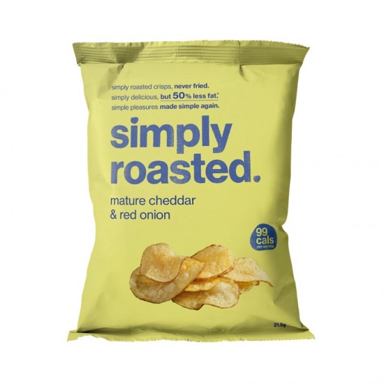 Simply Roasted Low Fat Crisps - Mature Cheddar & Red Onion (24x21.5g)