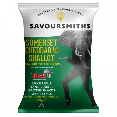 Savoursmiths Crisps - Somerset Cheddar & Shallot (24x40g)