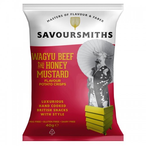 Savoursmiths Crisps - Wagyu Beef with Honey Mustard (24x40g)