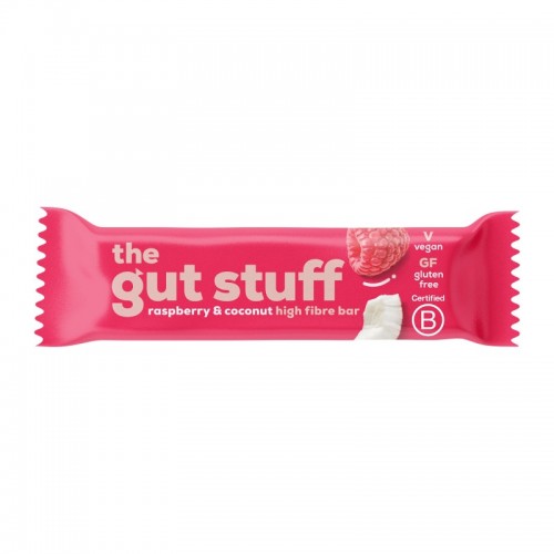 The Gut Stuff High Fibre Bar - Raspberry & Coconut (12x35g)