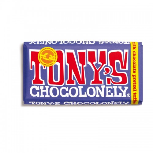 Tony's Chocolonely Bar - Dark Milk Chocolate, Pretzel and Toffee (15x180g)