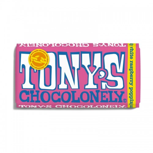 Tony's Chocolonely Bar - White Chocolate Raspberry Popping Candy (15x180g)