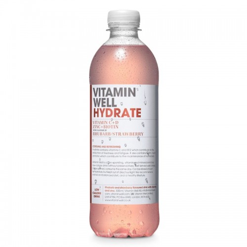 Vitamin Well Vitamin Water - Hydrate Rhubarb and Strawberry (12x500ml)